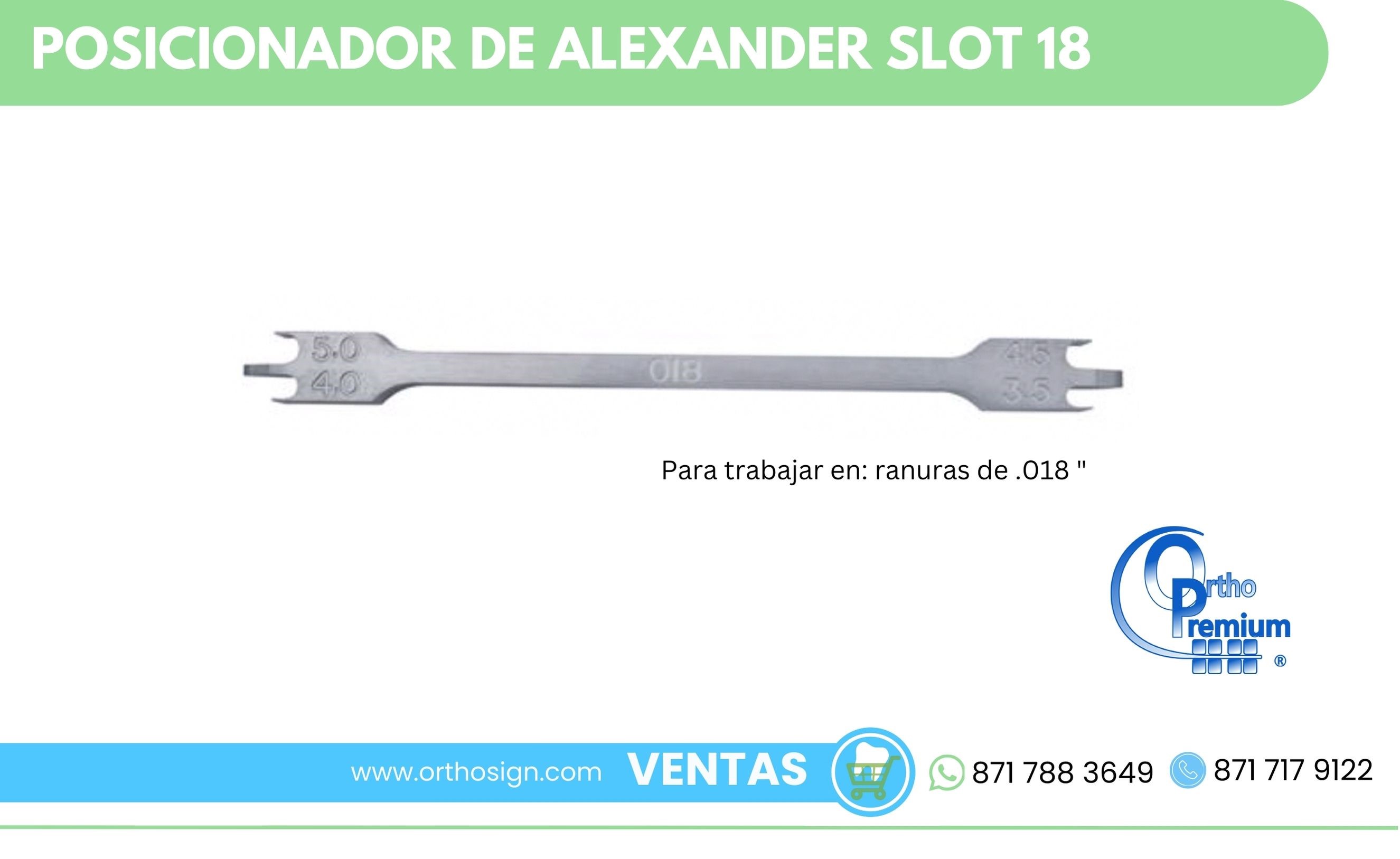 Posicionador de Alexander Slot 18 Ortho Premium ORTHOSIGN